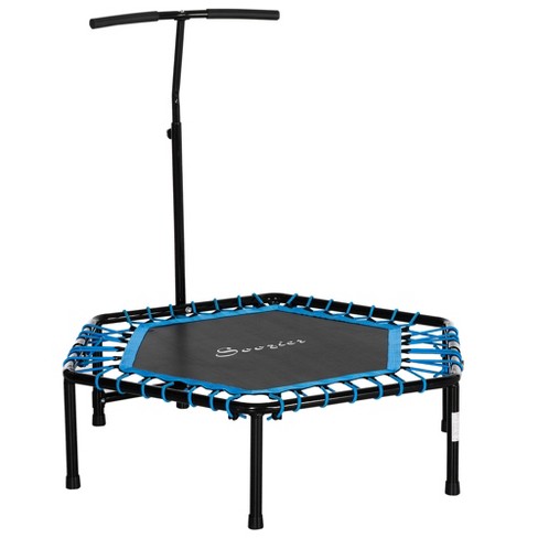 Soozier 48" Adult Hexagon Trampoline Fitness Bungee Jumping Trainer Outdoor Bouncer Jumper Adjustable Bar Blue : Target