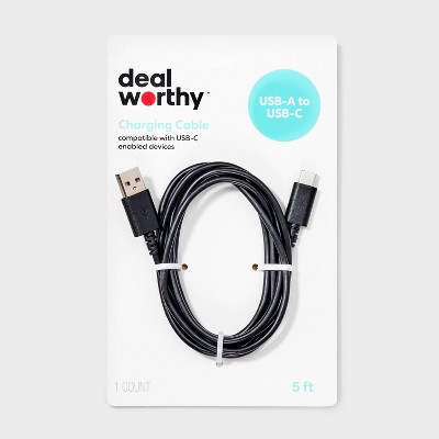 5' USB-A to USB-C Cable - dealworthy™