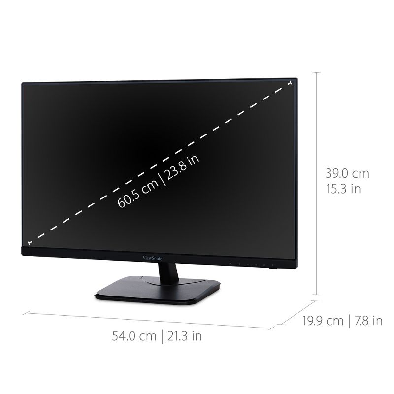 ViewSonic VA2456-MHD 24 Inch IPS 1080p 100Hz Monitor with Ultra-Thin Bezels, HDMI, DisplayPort and VGA Inputs for Home and Office, 3 of 9