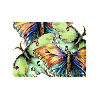 Cottage Garden West of The Wind Pastel Butterfly Colorful 40 x 30 Inch Waterproof Gallery Wrapped Canvas, Outdoor Garden, Yard, Patio All Weather