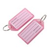Unique Bargains Travel Outdoor Plastic Rectangle Shaped Suitcase Luggage Tag Baggage Label Keyring Pink 3pcs - 2 of 3