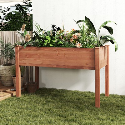 Bella Depot Elevated Wooden Planter Box for Outdoor Plants Flowers Fruits Vegetable Herb Growing