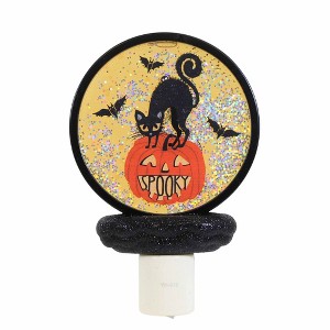 Ganz 6.25 In Black Cat Night Light Black Cat Pumpkin Plug-In Nightlights - 1 of 3