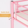 Karl Home Green Twin Over Twin Steel Bunk Bed Frame Ladder Bedroom Dorm Room for Kids Adult Children - 4 of 4