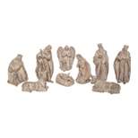 Transpac Resin 7 in. Off-White Christmas Rustic Nativity Figurines Set of 9