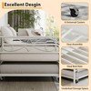 Jojoka Twin Daybed with Trundle, Metal Sofa Bed Frame with Floral Headboard, Pull-Out Wheeled Trundle, Sturdy Steel Slats - 3 of 4