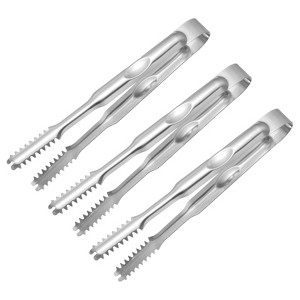 Unique Bargains Stainless Steel Kitchen Ice Appetizers Sugar Serving Tongs 3 Pcs - 1 of 4