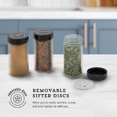 Chrome Revolving Countertop Spice Rack with 16 Glass Jars