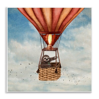 Stupell Industries Sloth in Hot Air Balloon, 12" x 12"