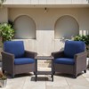 Buenhomino Chic 3-Piece Outdoor Set – 2 Single Chairs & Table, Handwoven Wicker, Steel Frame, Weather-Resistant Cushions for Patio & Garden - 3 of 4