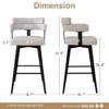 Vipbear Counter Height Swivel Barstools with Back Arms Bar Stools Set of 2 Modern Upholstered for Kitchen Island,Dining Room,Home Bar - 3 of 4