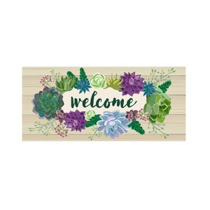 Evergreen Succulent Sassafras Indoor Outdoor Switch Doormat 1'10"x10" Multicolored - 1 of 2