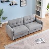 NicBex 79.5 Inch Storage Teddy Cotton Linen Sofa Couch with Metal Conical Long Legs for Living Room,Apartment,Bedroom - 2 of 4