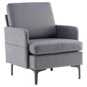 Lounge Chair, Comfy Single Sofa Accent Chair for Bedroom Living Room Guestroom, Dark Grey - 1 of 4