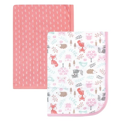 Hudson Baby Infant Girl Cotton Swaddle Blankets, Woodland Fox, One Size