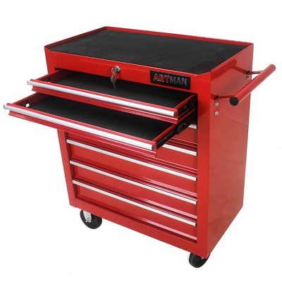 Rolling Tool Cart On Wheels Tool Chest Storage Cabinet With 7 Drawers 4 Wheels Lockable Home Repair Tool For Garage Warehouse Repair Shop