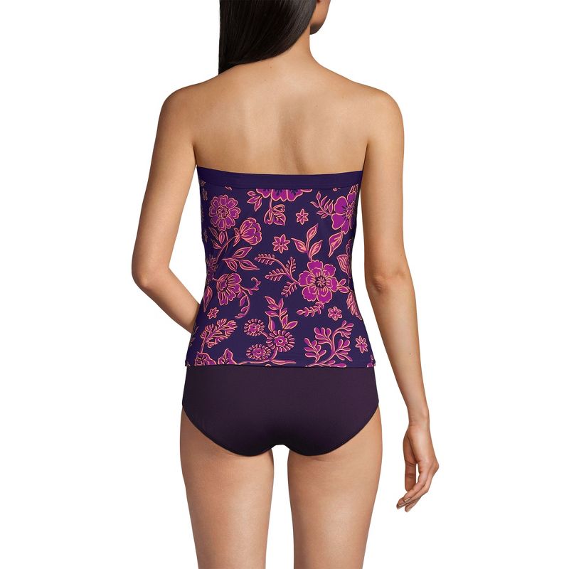 Lands' End Women's Strapless Bandeau Tankini Top Swimsuit with Removable and Adjustable Straps, 2 of 6