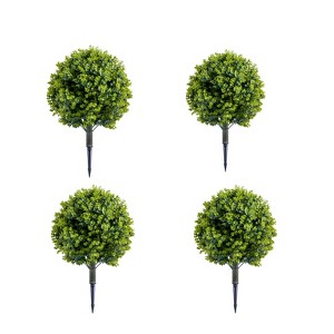 Artificial Topiary Ball Tree with Metal Ground Spike , Fake Artificial Topiary Cedar Tree - 1 of 4