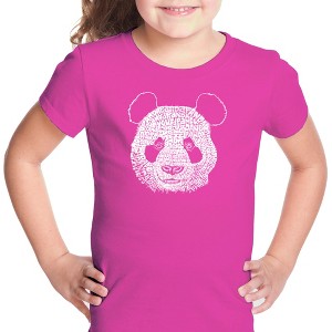 LA Pop Art Girl's Word Art T-shirt - Panda - 1 of 4