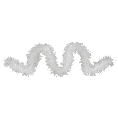 Northlight White Snowblush Wide Cut Tinsel Christmas Garland - 12' X 3 ...