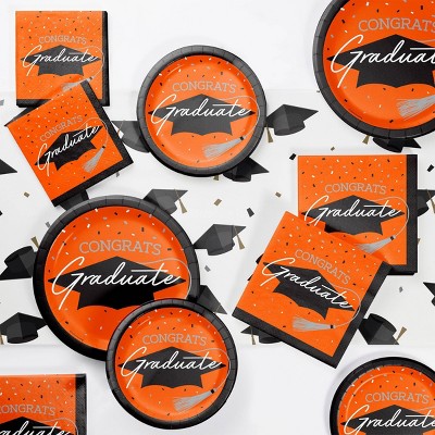 Creative Converting Graduate School Spirit Orange Tableware Kit 18ct