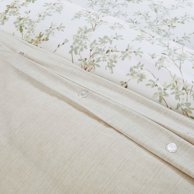 Lindy Green Floral Cotton Full/Queen Duvet Cover Set