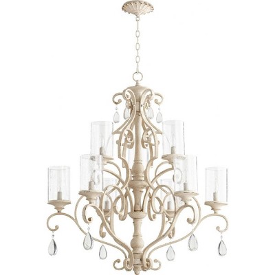 Quorum Lighting San Miguel 9-Light Chandelier, Persian White, 32W, 37H, 9 Bulbs, Chain Hanging, Dry Rated