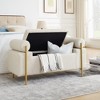 CAVINAS 44" Linen Storage Ottoman Bench for Bedroom,Storage Bench with Cylindrical Arms and Iron Legs,Ottoman for Living Room,Bedroom,Entryway - 3 of 4
