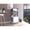 LunaLulinlk Kitchen Cart, Single Door Cabinet, Four Casters, White Finish - 3 of 4
