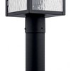 Capanna 18.25 inch 1 Light Post Light with Clear Water Glass in Textured Black - 2 of 4