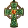 Slickblue Celtic Cross Hanging Ornament, Hand Painted Ceramic, Wall Decor, Forest Green Ribbon, 8cm x 7.6cm - 3 of 3