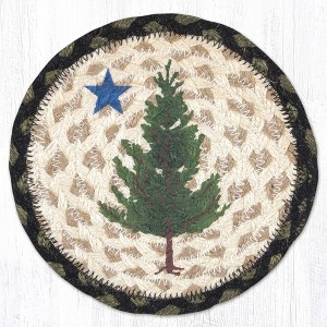 Earth Rugs Rustic Old Maine Flag Jute Coaster 5"x5" Durable Handcrafted Drink Mat - 1 of 3