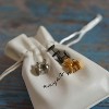 Maya's Grace Round Barbell Dumbbell Flat Back Disc Stud Earrings Unisex - 2 of 4
