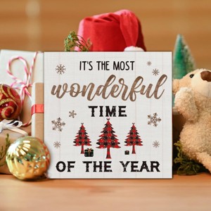 Indoor Christmas Decorations, It's the Most Wonderful Time of the Year Wooden Sign Home Decor - 1 of 4