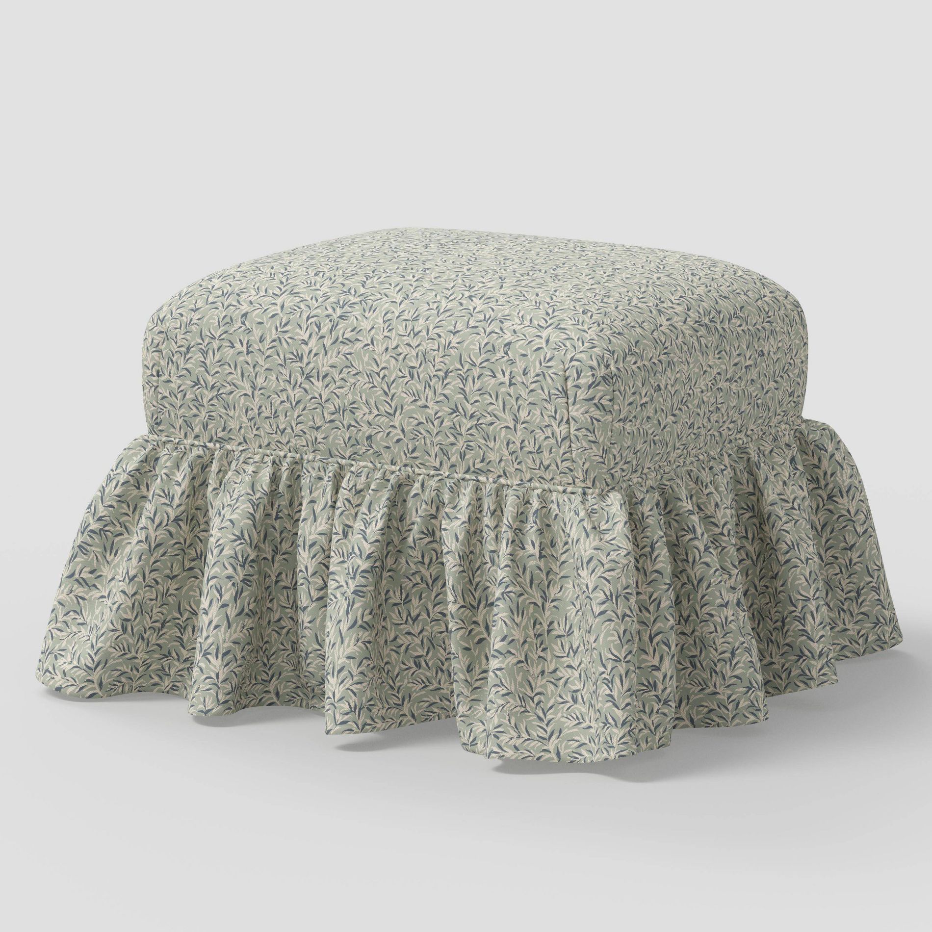 Ruffle Skirt Ottoman Marisha Vine Teal - Threshold™ designed with Studio McGee