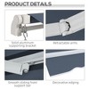 Sapphtopaz 12'x10' Retractable Awning Manual Patio Awnings Sunshade Shelter 280gsm UV Resistant with Manual Crank Handle - 2 of 4