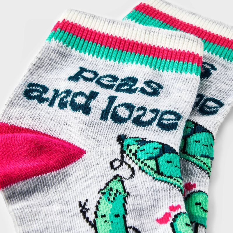 Women&#39;s &#34;Peas and Love&#34; Ankle Socks - Xhilaration&#8482; Heather Gray 4-10, 3 of 4