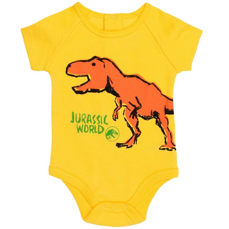 Jurassic World Baby 3 Piece Outfit Set: Bodysuit Pants Hat , 3 of 7
