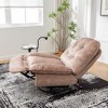 CAVINAS Upholstered Recliner Chair with Mobile Phone Holder, Oversized Swivel Gliding Rocking Chair, Gold-stamped Velvet Reading Chair, Swivel Chair - 2 of 4
