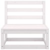 vidaXL 3 Piece Patio Lounge Set with Cushions White Solid Wood Pine - 3 of 4