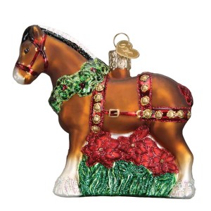 Old World Christmas 4.0 Inch Holiday Clydesdale Ornament Horse Holiday Beer Tree Ornaments - 1 of 3