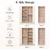 360° Rotating Jewelry Box Organizer, Ivory Leather with Pink Velvet Vertical Storage Case - 3 of 4