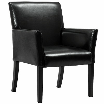 Costway Executive PU Leather Guest Chair Reception Side Arm Chair Upholstered