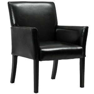 Costway Executive PU Leather Guest Chair Reception Side Arm Chair Upholstered - 1 of 4