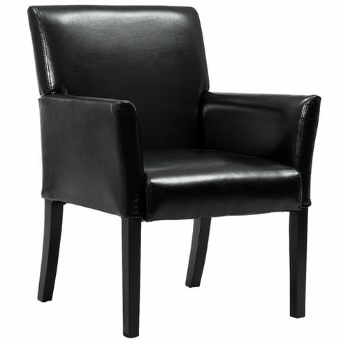 Costway Executive Pu Leather Guest Chair Reception Side Arm Chair