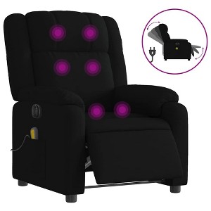 vidaXL Electric Massage Recliner Chair - Black Fabric Push Armchair with Vibration Massage, Electric Footrest/Backrest Adjustment - 1 of 4