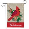 Briarwood Lane Cardinal Winter Burlap Garden Flag Welcome Pinecon - 2 of 4