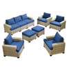 XIZZI All-Weather Rattan Furniture, Sectional Sets w/ Optional Solar Light-Up Coffee Table & Ottoman, Choose 6-9pc Configs in 8 Fade Resistant Colors - 2 of 4