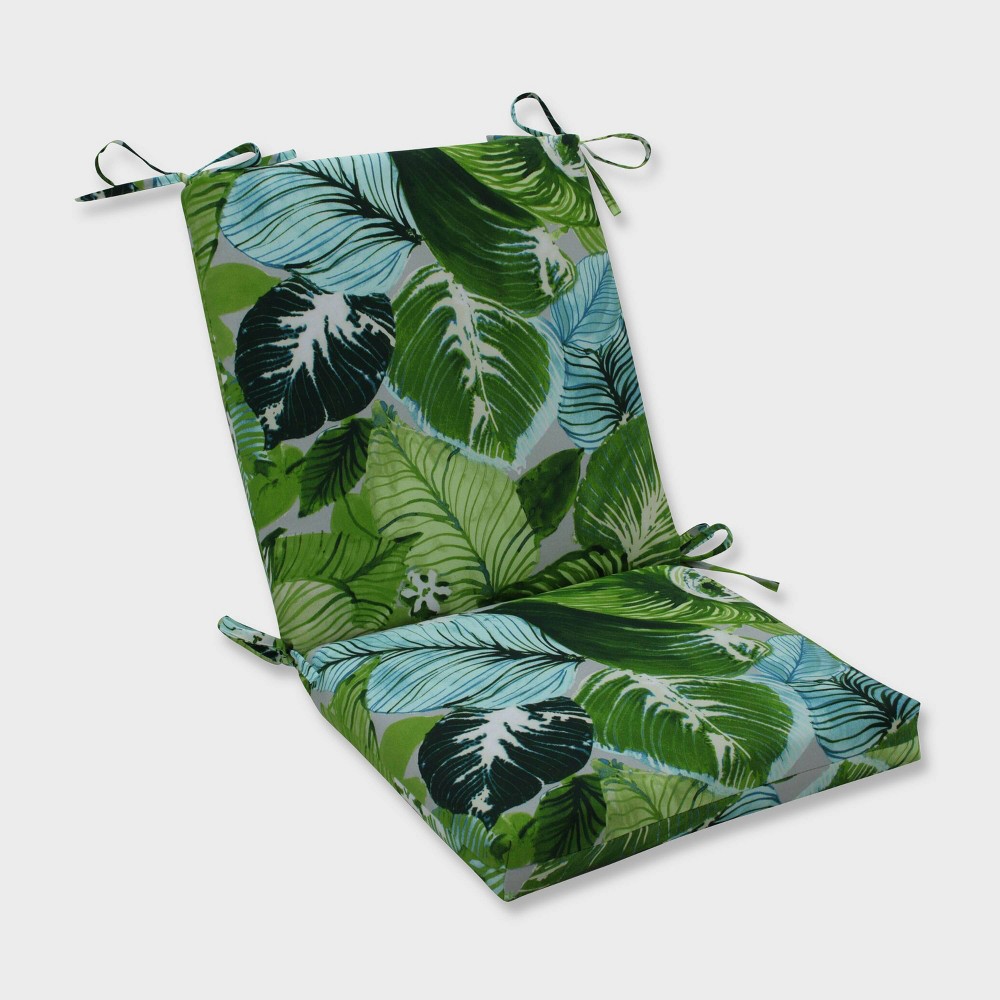 Lush Leaf Jungle Squared Corners Outdoor Chair Cushion Green