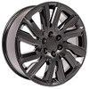 OE Wheels CV39 22 Inch Rim Fits Sierra 1500 Style 6x139.7 22x9 Satin Black with Gloss Black Insert - Hollander 5901 (1) - 3 of 4